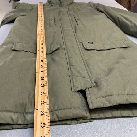 Vans army green puffer coat faux fur hoodie parka jacket women's size XS - Picture 15 of 16